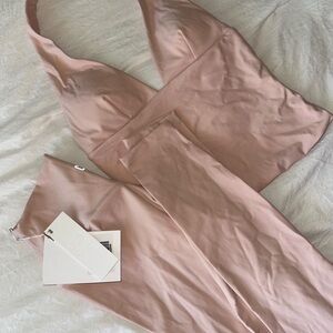 Crop Shop Boutique Pink Leggings and Top Set Blush Like New